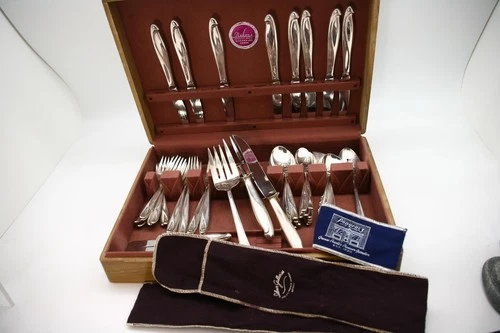 Silver Sculpture by Reed and Barton Sterling Silver Flatware Set for 8 plus more