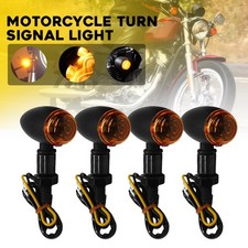 4x Universal Motorcycle Amber Mini Bullet Turn Signals Indicator Light Lamp 12V