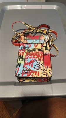 Women s Mini Crossbody Bag Multicolor Graffiti Snap, Detachable Strap