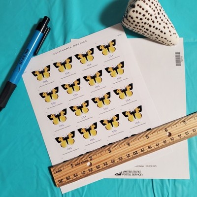 USPS Stamps Sheet of 20 Non Machinable Butterfly California Dogface