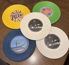 Foodesign  Vinyl Record Plates Set Of 5 Designed In Italy. Dishwasher Safe