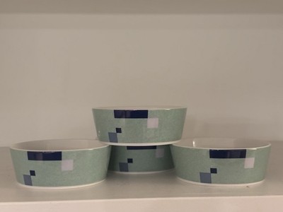 Studio Nova Color Chip Blue LM215 Bowls Set/4 5.75  Geometric 80s Memphis Style