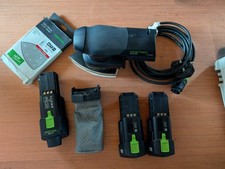 Festool 18V Cordless Delta Sander DTSC400, batteries and mains adaptor 