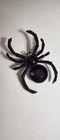Large Black Clear Rhinestone Blackened Metal Halloween Spider Brooch Vintage
