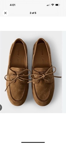 Zapato de Barco Sperry X Aritzia Delgado Marrón Gamuza 8 Nuevo en Caja - Imagen 2 de 5