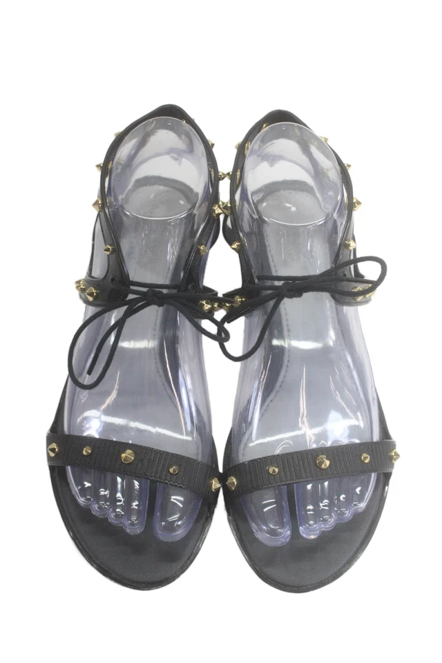 Melissa + Jason Wu Womens Studded Lace Up Slingbacks Sandals Black Size 7 - Image 2 of 4