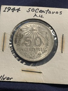 Silver 50 centavos  coins 