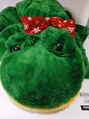 VINTAGE DANDEE LARGE 30'' GREEN VELVET FROG   PLUSH PILLOW SOFT RARE 