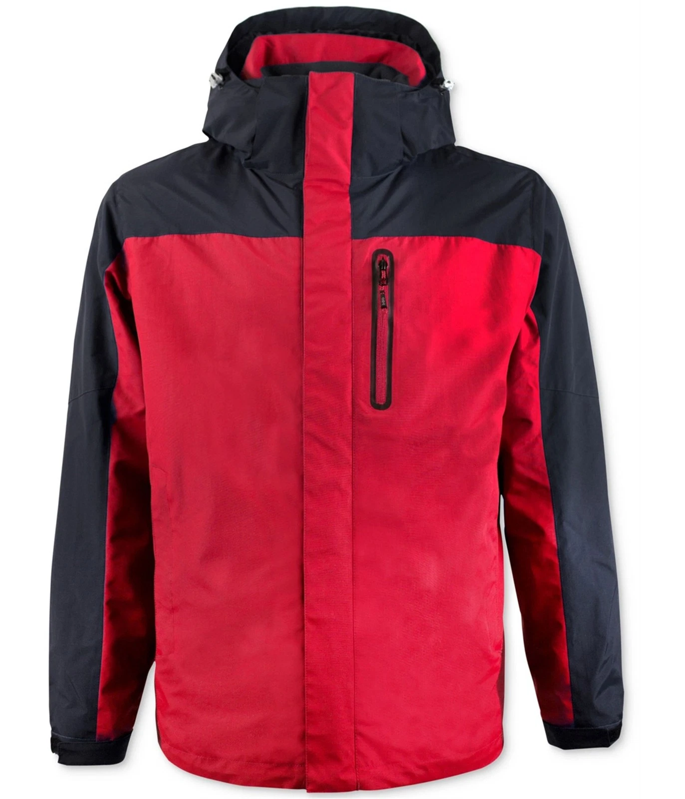 Hawke & Co. Mens Wind-Stopper Hooded Windbreaker Jacket, Red, Big & Tall, 2XLT