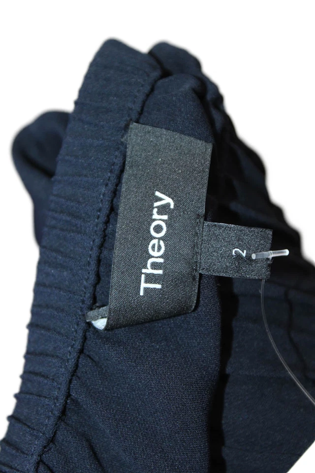 Mono negro sin mangas de seda cuello cuadrado Theory para mujer talla 2 Foto 4 de 4