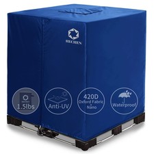 Zipper IBC Tote Cover,420D Heavy Duty Nano Materials Fit 275 Gallon Water Tan...