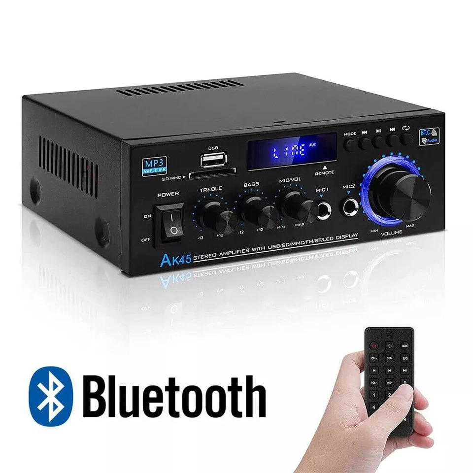 Stereo Amplifier 1000W Verstärker HIFI Digital Bluetooth FM USB Vollverstärker - Bild 3 von 4
