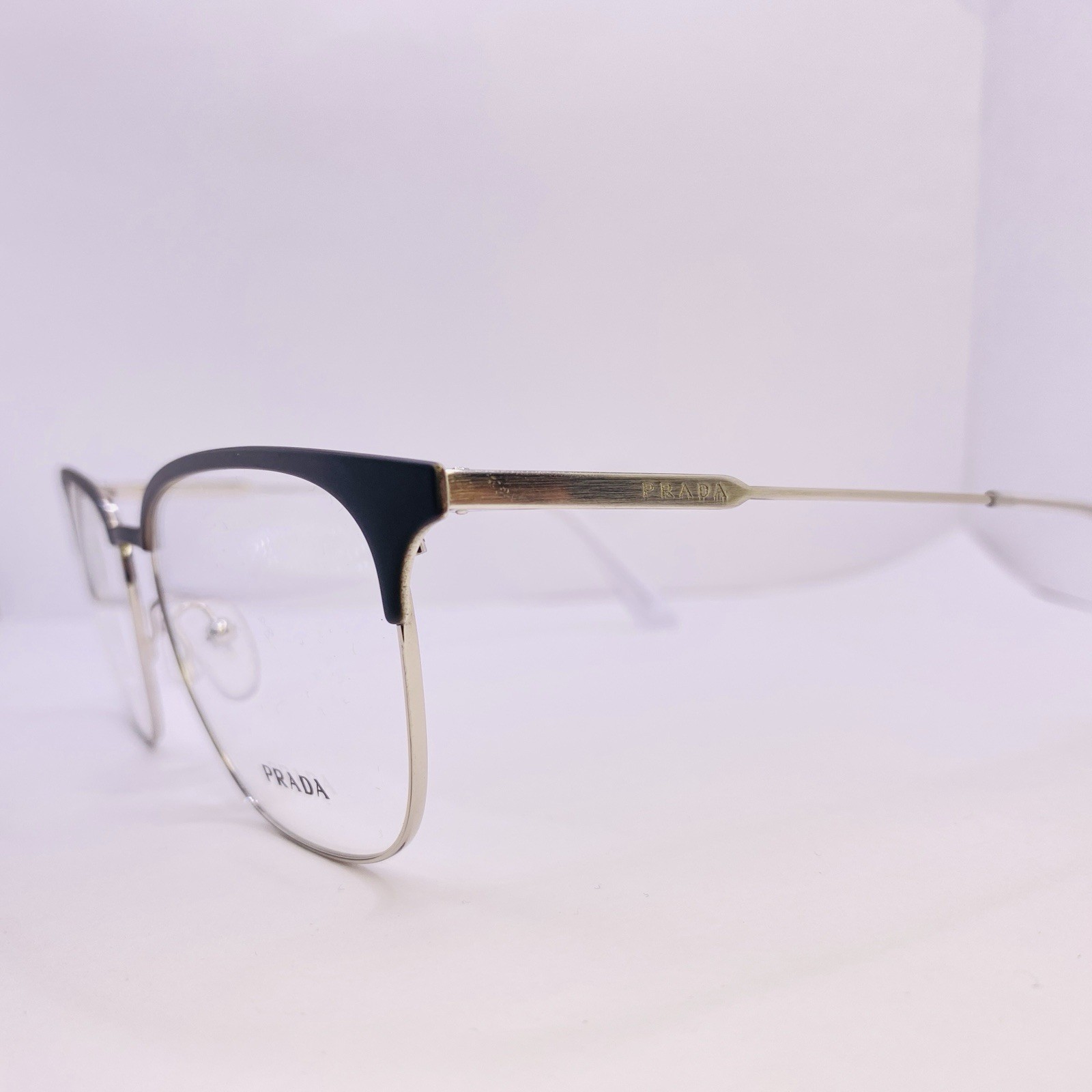 Prada Eyeglasses Frames VPR 59U 1BO-1O1 55 [] 17 145 Silver Black Authentic thumbnail 3