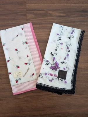 Anna Sui Private Label Handkerchief Set 2 Flower Pattern Compact Japan