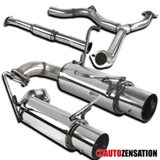 Fit 2008-2014 Subaru Impreza Wrx Sti Sedan Ss Catback Exhaust Muffler Dual Tip Fit 2008-2014 Subaru Impreza Wrx Sti Sedan Ss Catback Exhaust Muffler Dual Tip