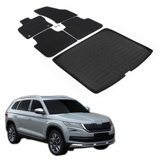 Kofferraumwanne Fußmatten Set Für Skoda Kodiaq 2017-2023 5 Sitzer