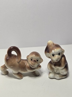 Vintage set of 2 Porcelain Monkeys Japan