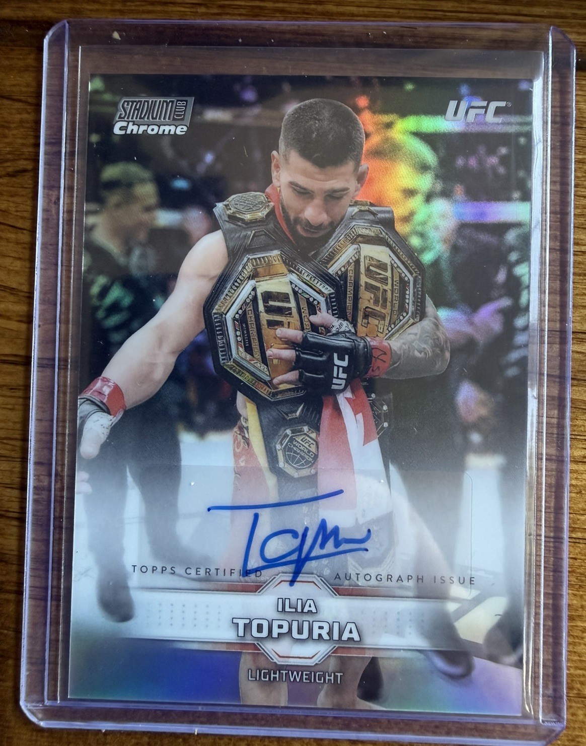 2026 Topps Chrome Ilia Topuria Auto freshly pulled and sleeved EL MATADOR