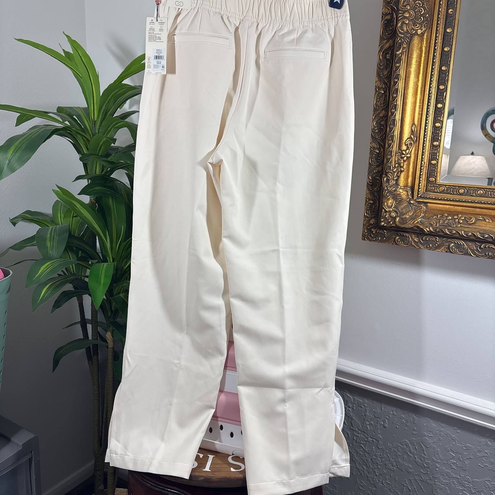 CALIA by Carrie Underwood Soft Scuba Wide Leg Pants in Light Cream - Sz M