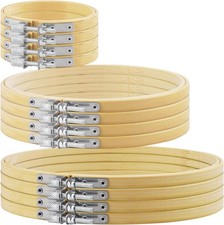 12 Pieces Embroidery Hoops, 3 inch to 8 inch Bamboo Frame Circle Cross Stitch Ho