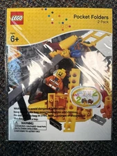 LEGO Pocket Folders 2-Pack Includes 2 Sticker Sheets 11.75" X 9.5" Retired 2012