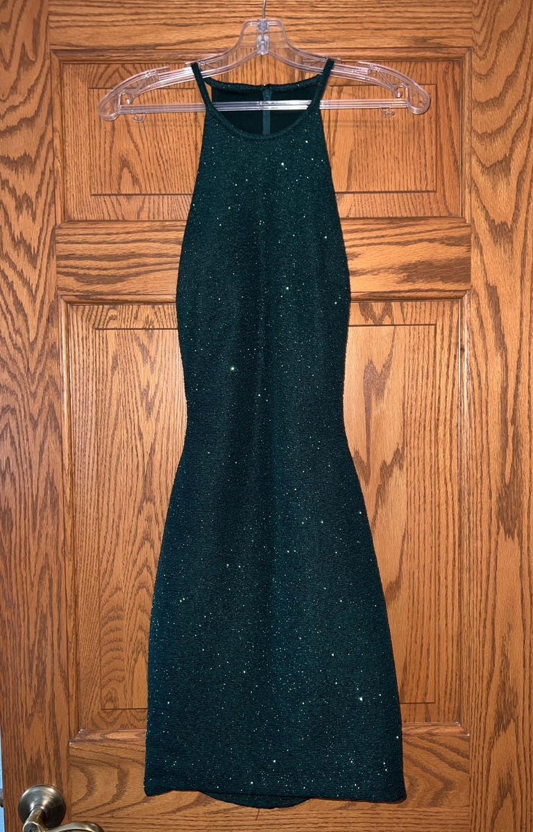 green emerald velvet dress Jovani D5080 Prom Dress - Blue main image 1