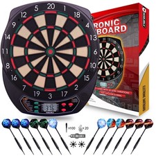 Electronic Dart Board Soft Tip Dartboard Set Display with 12 Darts 100 Tips