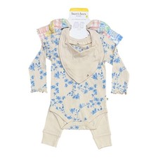 Burt's Bees Unisex Baby 100 Organic Cotton 4-Piece Outfit Set Blue, 18M 