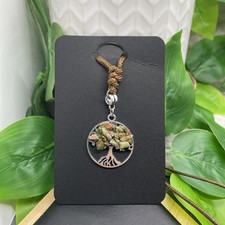 16-24 Cord Necklace 1.5 Stone Bead Tree Of Life Pendant Free Ship B8092