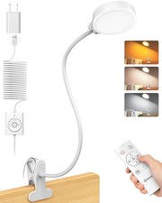 Brighter Clip on Lamp with Remote Eye-Caring Clip on Light for Bed Headboard ...