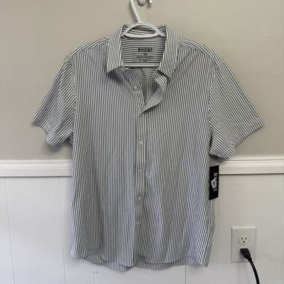 Rhone Men's Shirt Medium NWT Commuter Polo Navy Striped Performance Stretch Golf