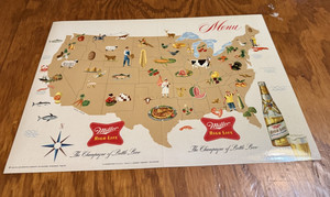 MILLER HIGH LIFE Beer Deadstock Menu Cover 1954  (VTG, 50s)