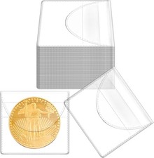 50PCS Single Pocket Coin Sleeves, 2.2 x Inches x inches, Clear