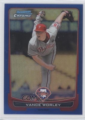 2012 Bowman Chrome Blue Refractor 82/250 Vance Worley #43 a6t