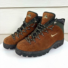 Nike ACG Brown/Green Suede Leather Lace-Up Hiking Boots Men s US 8 D 980305