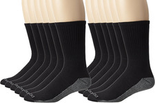 Dickies Men's Dri-Tech Moisture Control Crew Socks Multipack 12 Pack