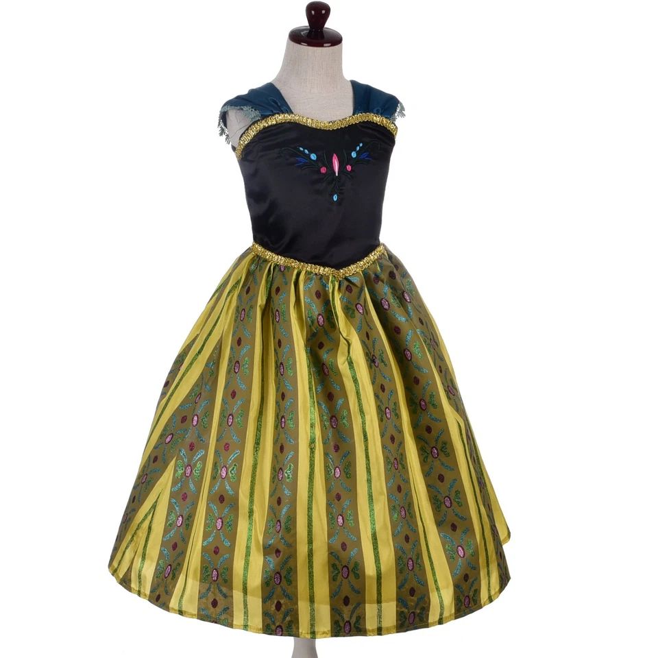 Deguisement Reine des Neiges Robe de Couronnement Princesse Anna Enfant Fille... - Photo 3/4
