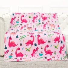 Toddler Blanket Dinosaurs Gifts for Girls, Cute Fleece Blanket 3 4 5 6 7 8 9 ...