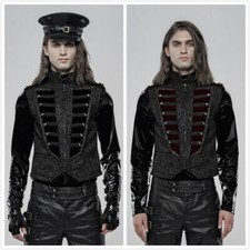 Gothic Men's Sleeveless Vest Vintage Exquisite Breasted Decoration Waistcoats