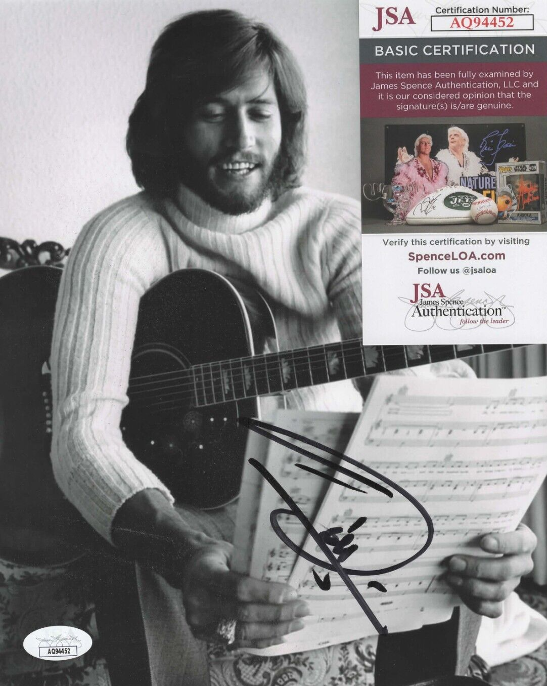Barry Gibb Signed 8x10 Photo w/ JSA COA #AQ94452 Bee Gees 