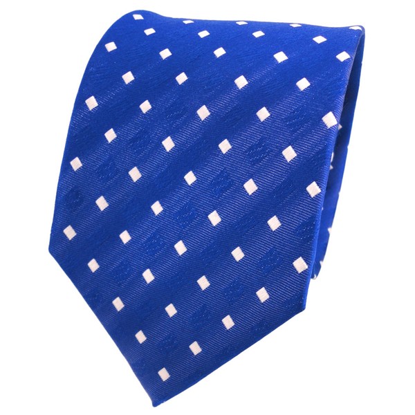 Tigertie Designer Seidenkrawatte Blau Marine Weiß Gepunktet - Krawatte Seide-image