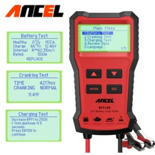 12V Automotive Car Battery Tester Charging Cranking Test Analyzer 100-2000CCA US