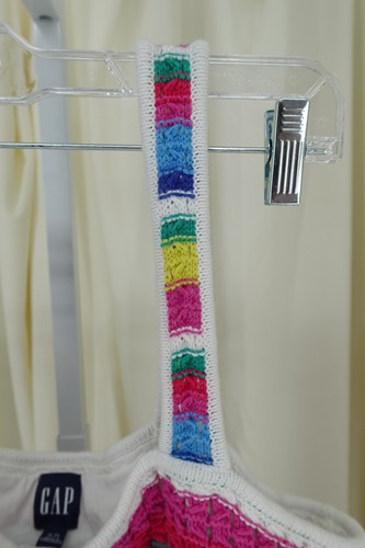 Gap Rainbow Women's Multicolor Sleeveless Crochet Summer Mini Dress Size X-Large - Picture 7 of 9