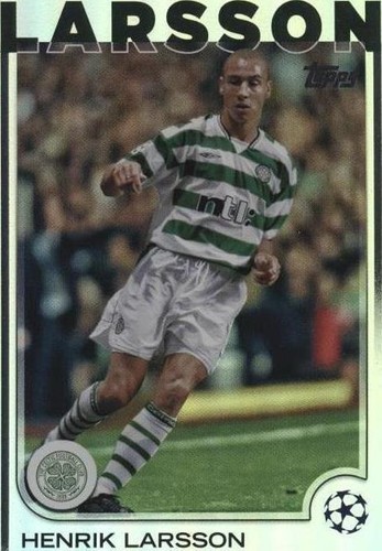 Henrik Larsson 2024-25 Topps Finest UEFA Club /75 Magenta Auto BA