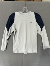 Nike Dri Fit Shirt Boy's S Gray Long Sleeve Youth Athletic breathable tiny flaw