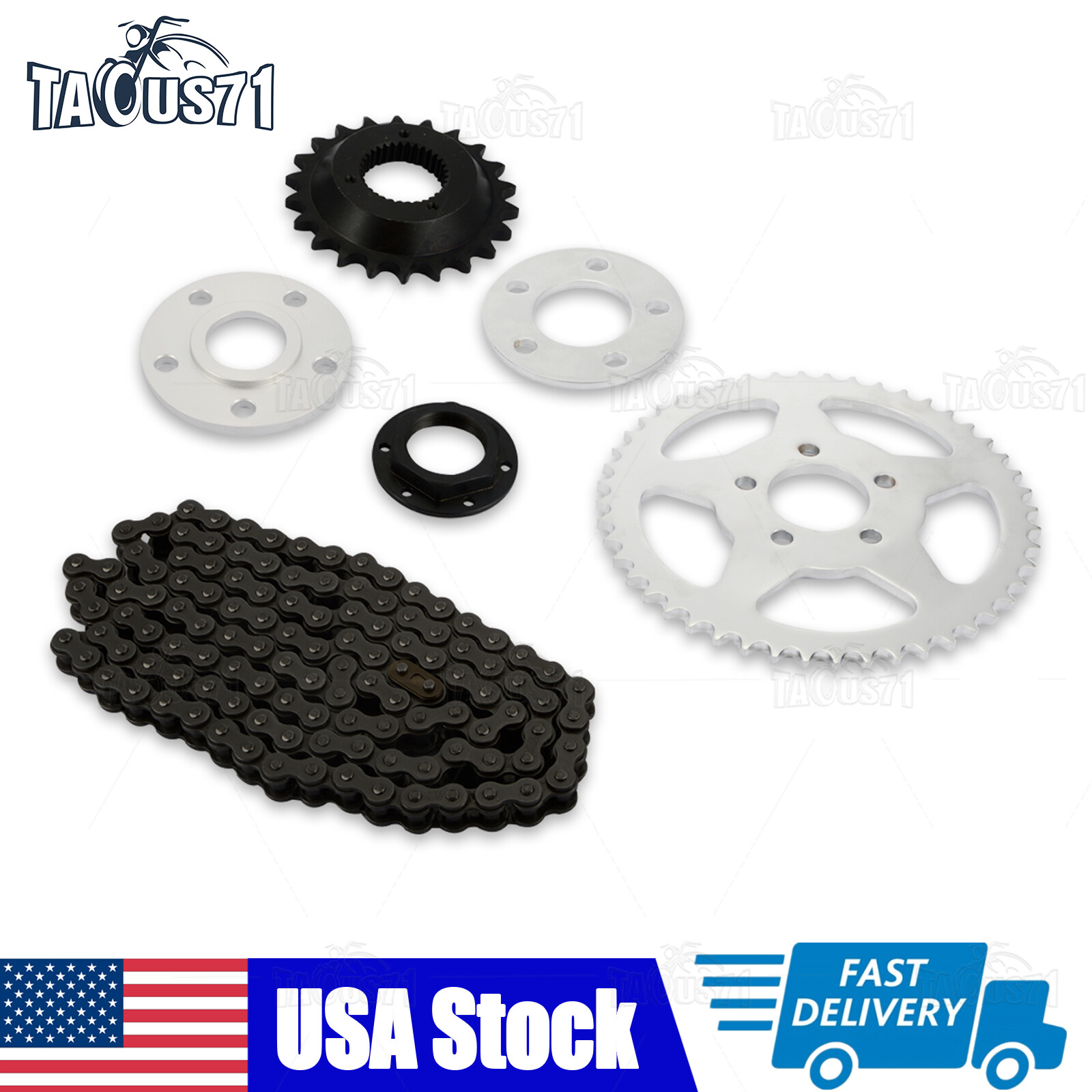 Sportster Belt To Chain Drive Conversion Kit - 22T/48T Sprocket Set For Harley 1995-1999 XL 883/1200
