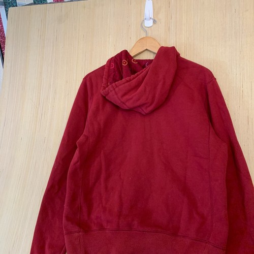 VTG Nike Hoodie Youth Large Red Long Sleeve Zip Up Grey Tag Boy's Y2K Sportwear - Picture 14 of 15