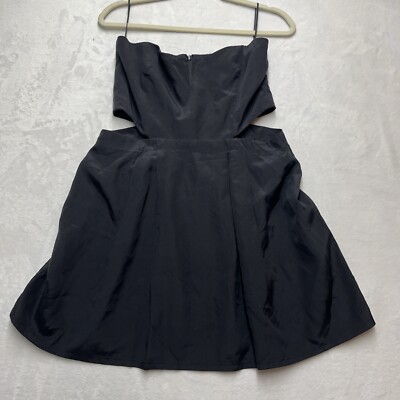 anthropologie little black dress MYNE Silk Womens 6 Sleeveless Side Cutouts NEW Sleeve Cutout Mini Dress celebrity dresses Pink Leopard Leopard A-Line Cup size:D