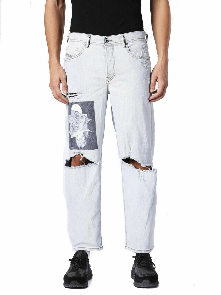 250 DIESEL DAGH 084QZ Men's Regular Straight Destroyed Style Jeans