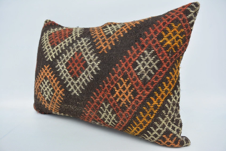 Turkish Kilim Pillow, Pillow for Couch, 16"x24" Red Cushion Case, Pillow Case - Image 4 of 4